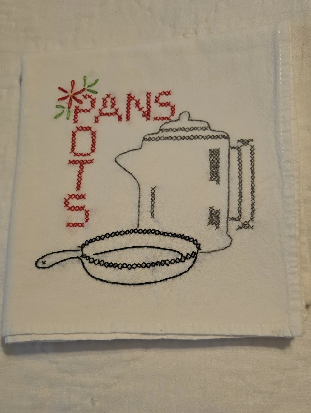 Vintage Embroidered Cotton Tea Dish Cloths Lot Of 6 Large 32 x 34.5 Inches